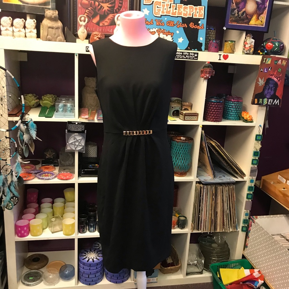 Nwt Calvin Klein midi black dress 8